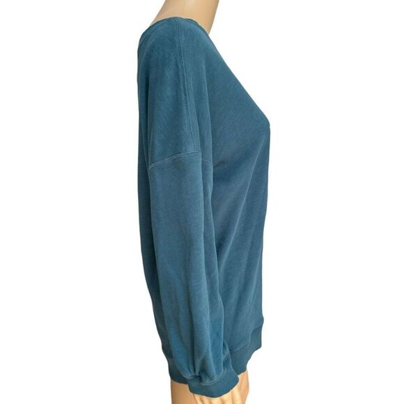 Anthropologie Sun Keep Daydream Sweatshirt Graphic Pullover Turquoise SZ S - Picture 3 of 8